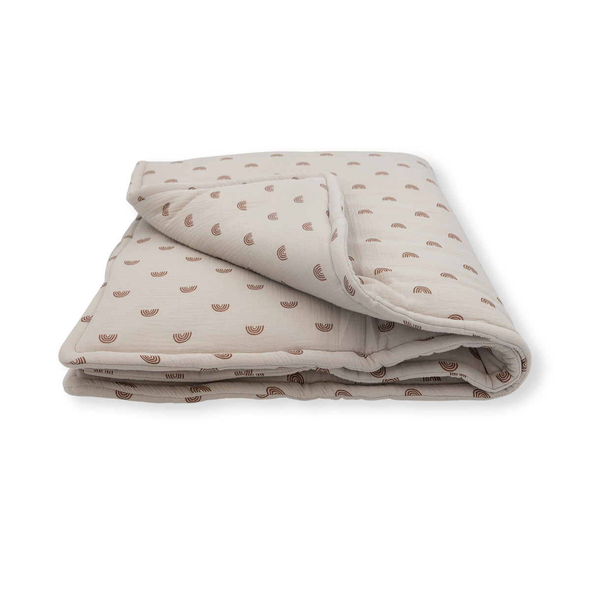 Zwergensache Krabbeldecke "110x110 cm" - Regenbogen beige